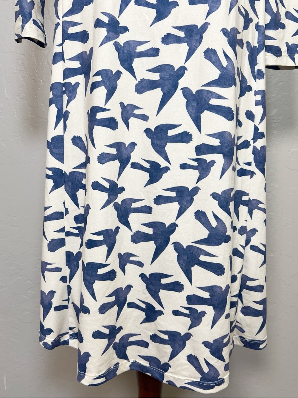 DAINTY JEWELLS Women’s Size XS Blue Bird Print Your Favorite A-Line Midi Dress - Picture 10 of 11